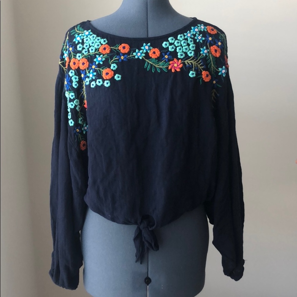 Free People embroidered top